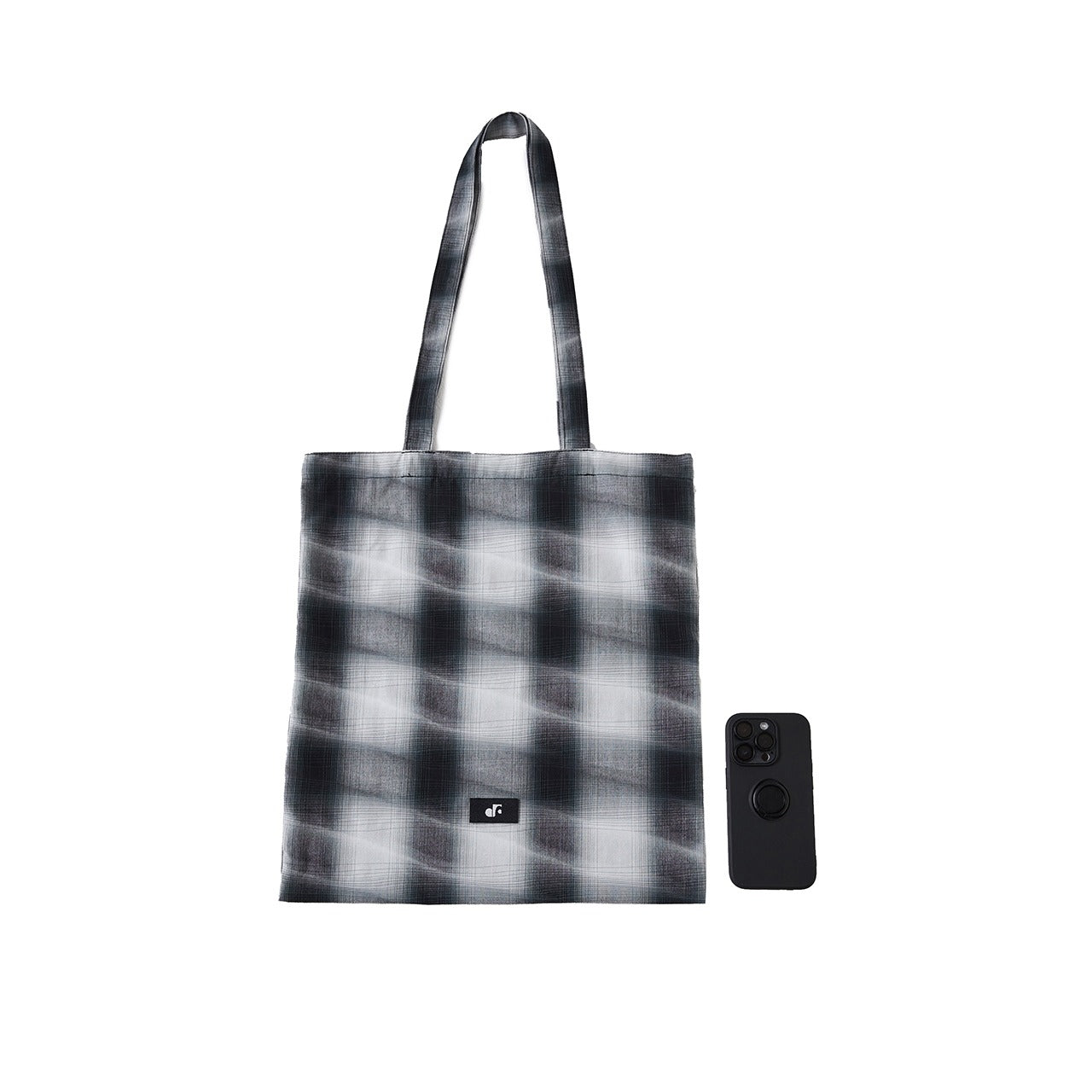 "YOROKE" OMBRE PATTERN TOTE BAG(BLACK)