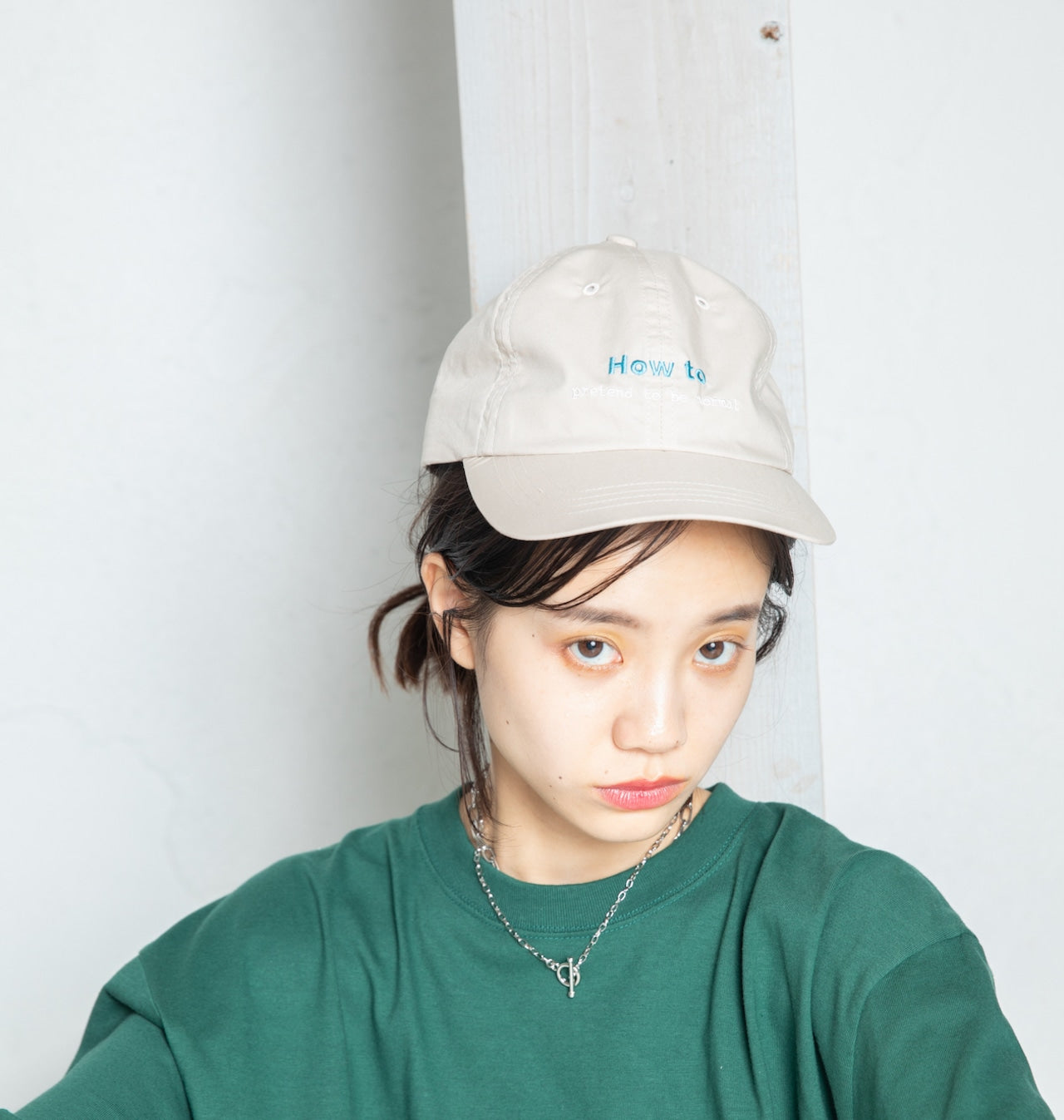 NEGATIVE MESSAGE CAP(BEIGE)