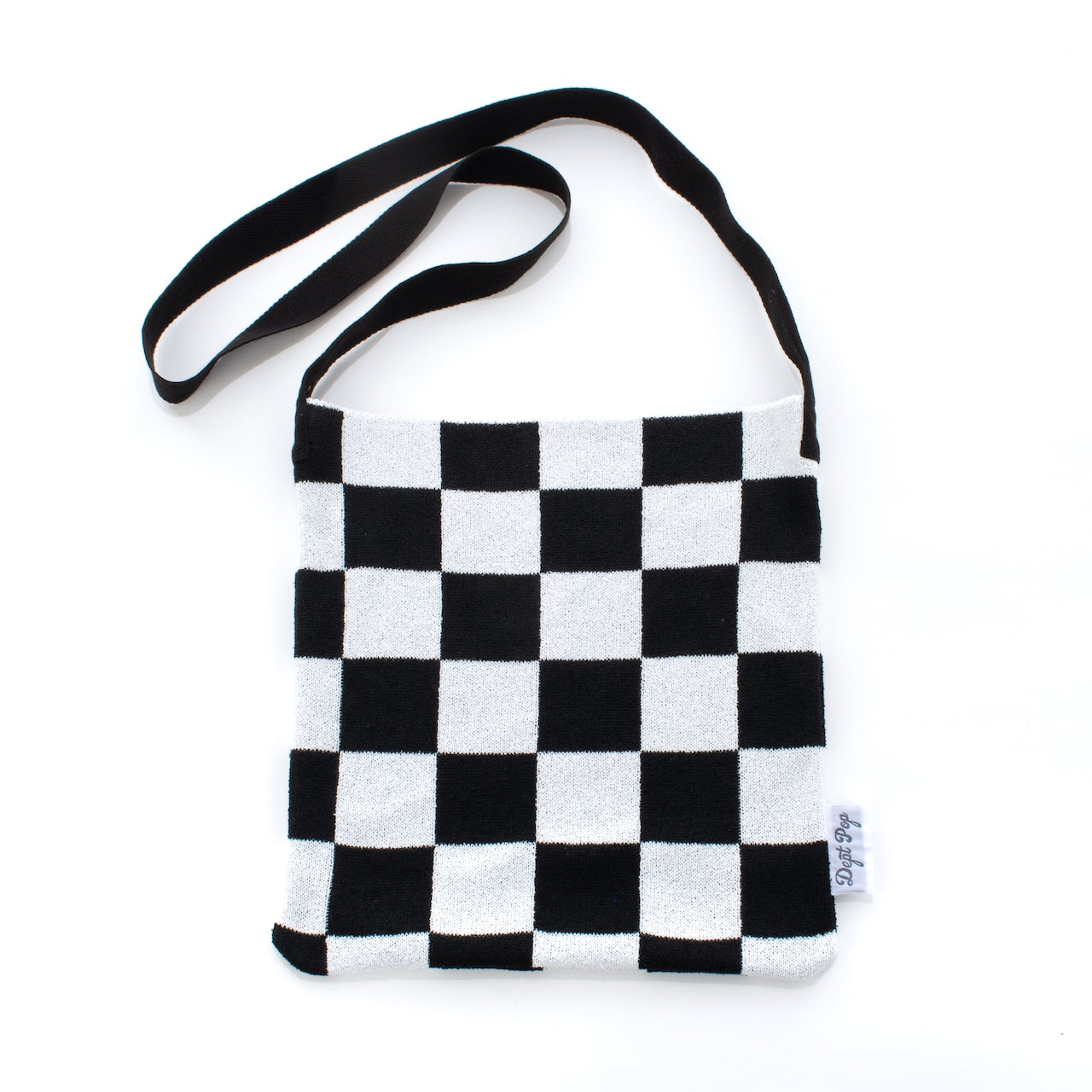 CHECKERED KNIT BAG(BLACK)