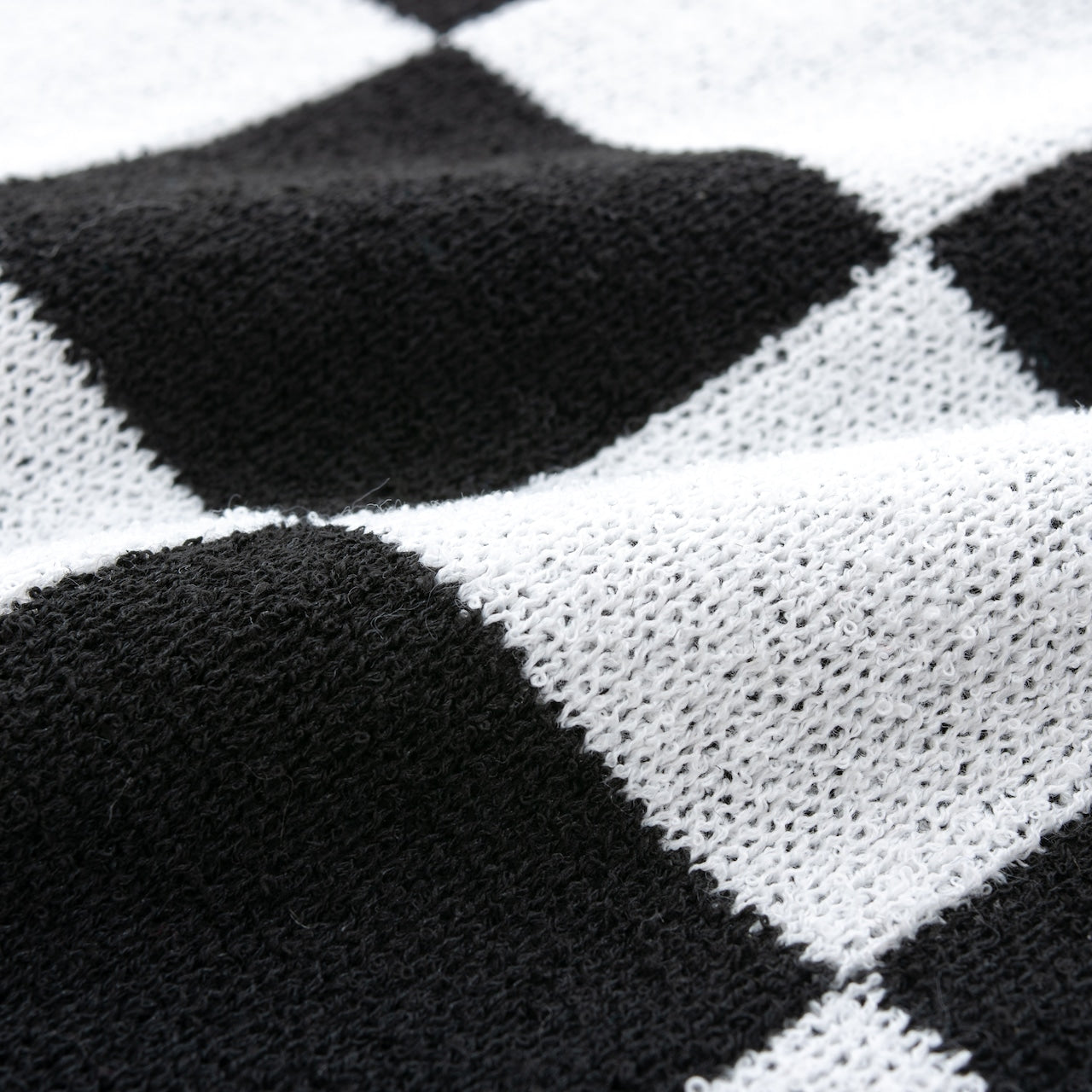 CHECKERED KNIT BAG(BLACK)