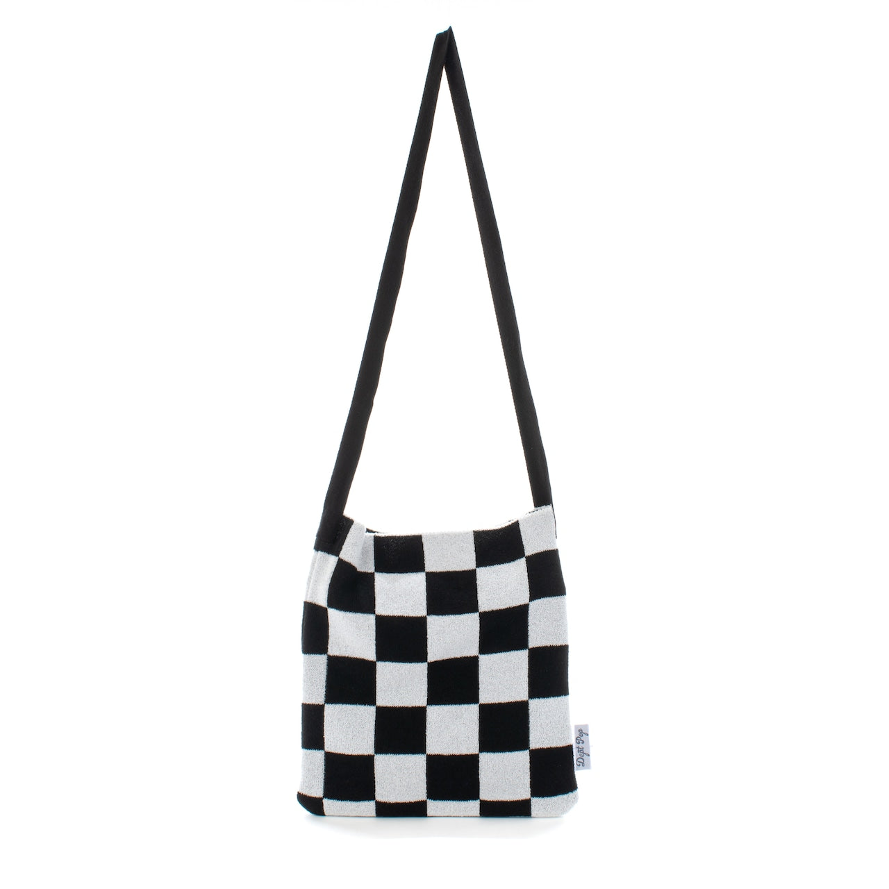 CHECKERED KNIT BAG(BLACK)