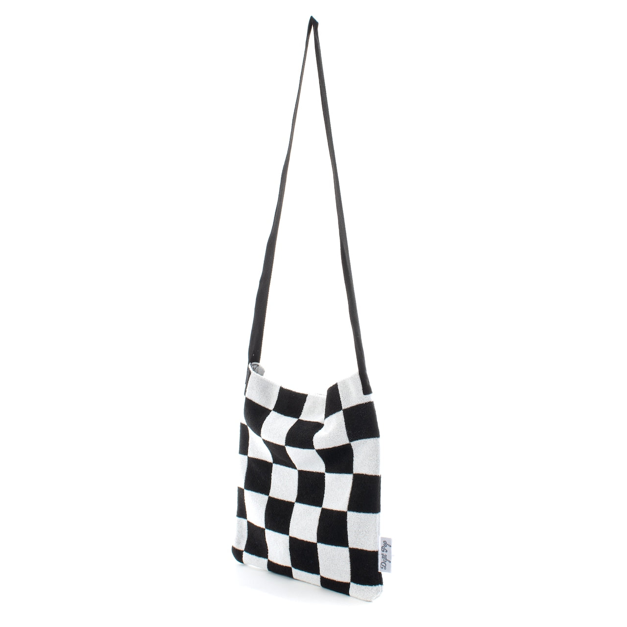 CHECKERED KNIT BAG(BLACK)