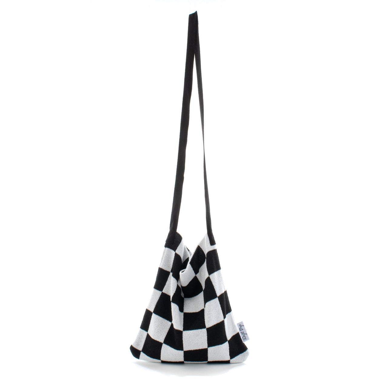 CHECKERED KNIT BAG(BLACK)