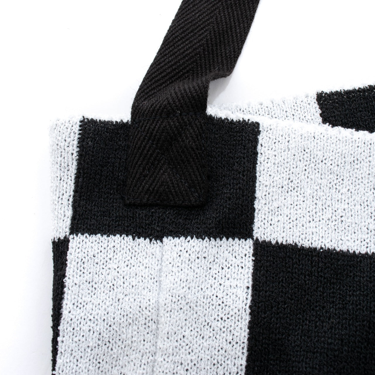 CHECKERED KNIT BAG(BLACK)
