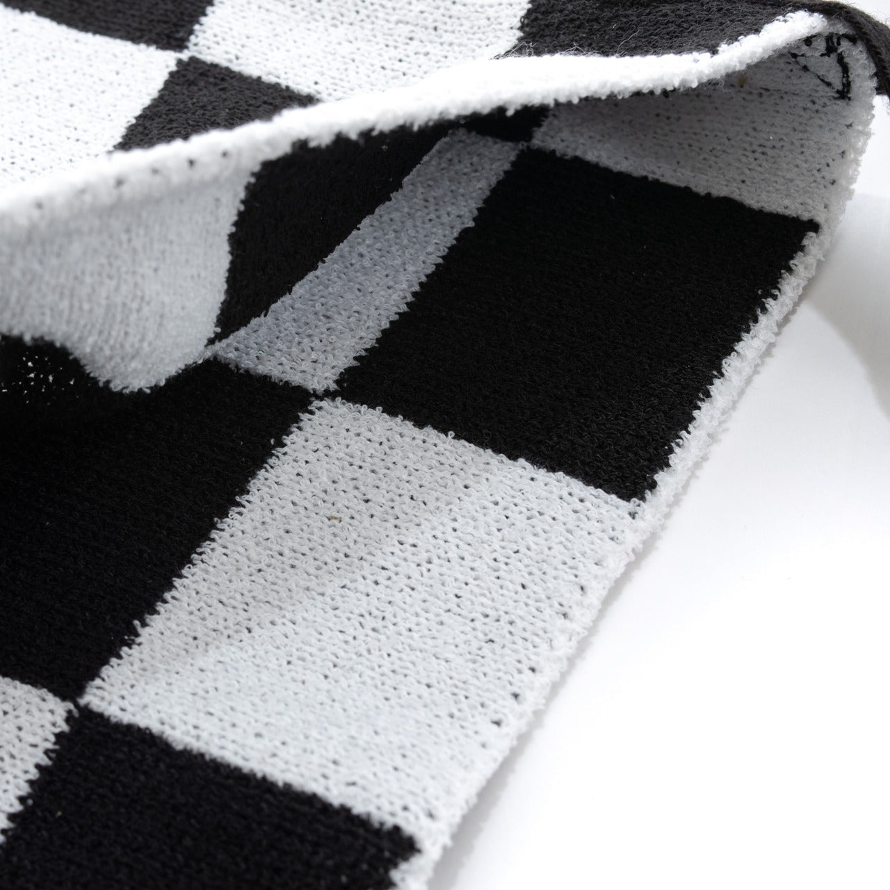 CHECKERED KNIT BAG(BLACK)