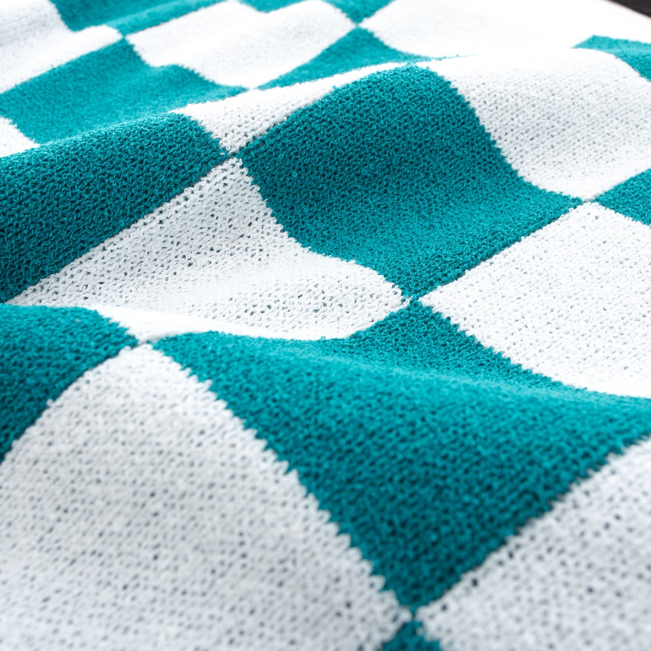 CHECKERED KNIT BAG(GREEN)