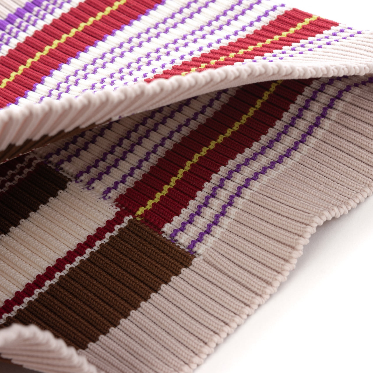 MULTI BORDER KNIT BAG(BEIGE)