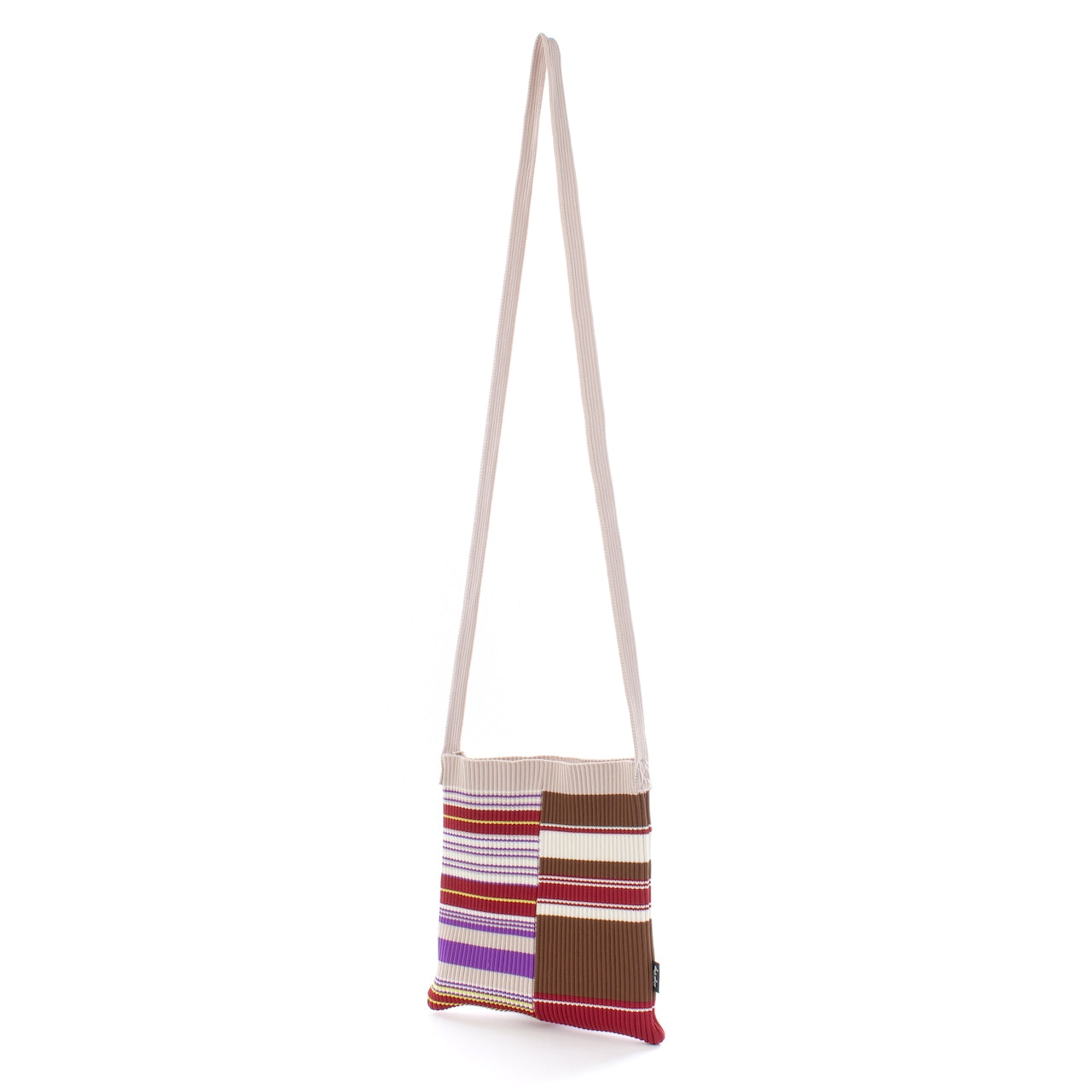 MULTI BORDER KNIT BAG(BEIGE)