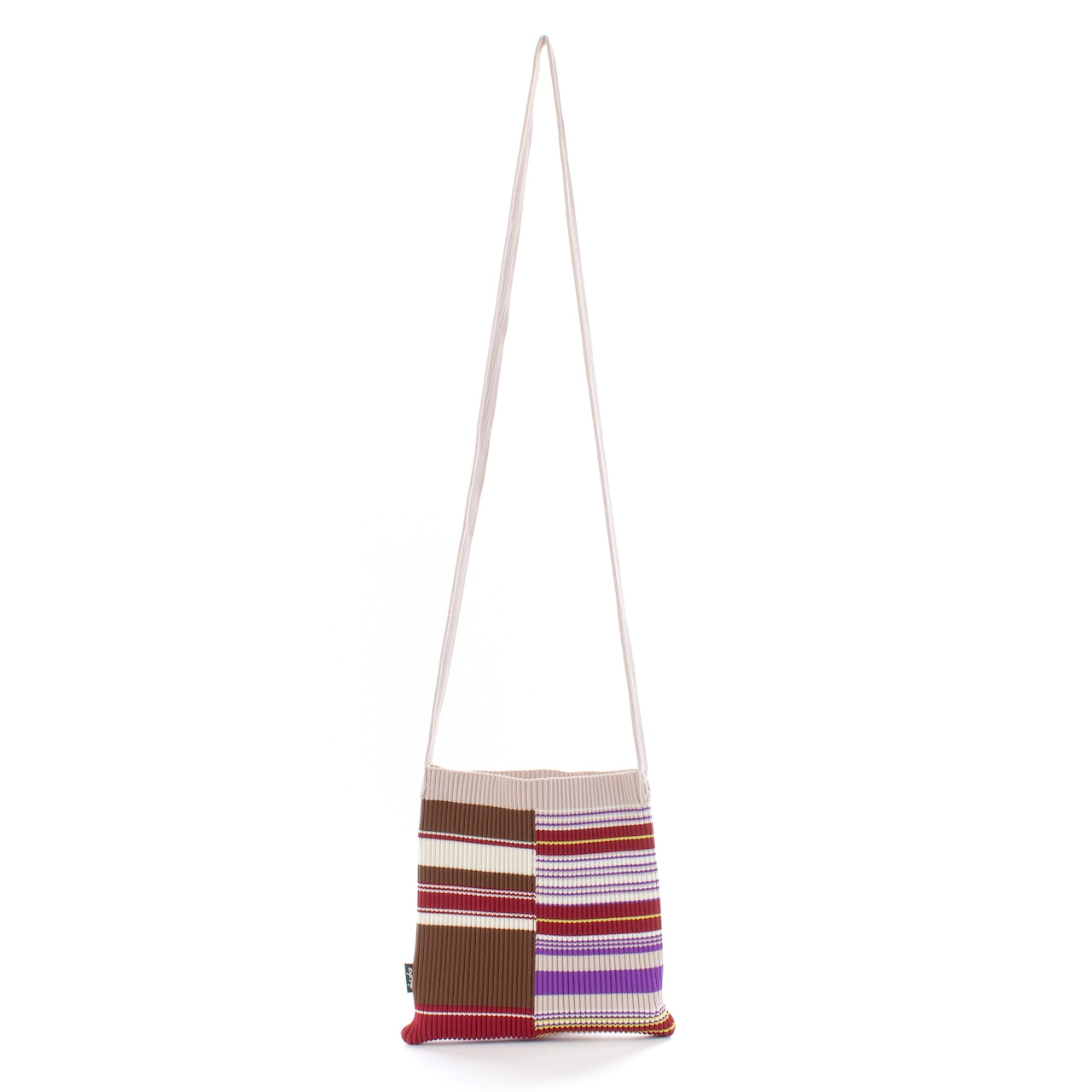 MULTI BORDER KNIT BAG(BEIGE)