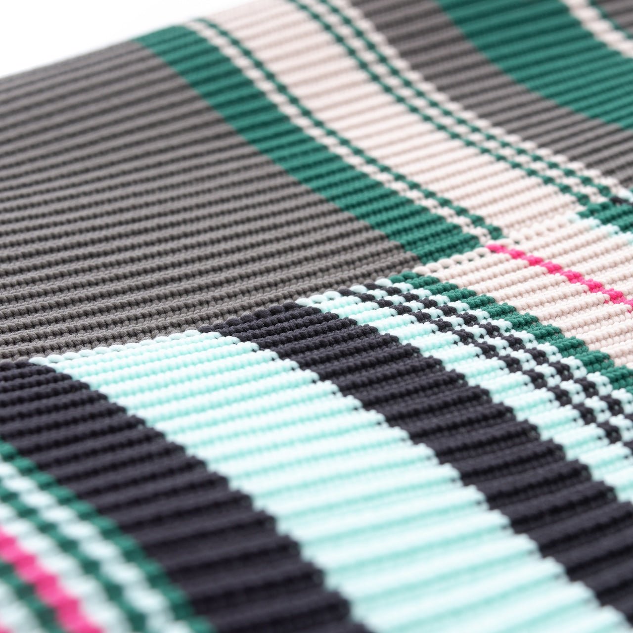 MULTI BORDER KNIT BAG(BLACK)