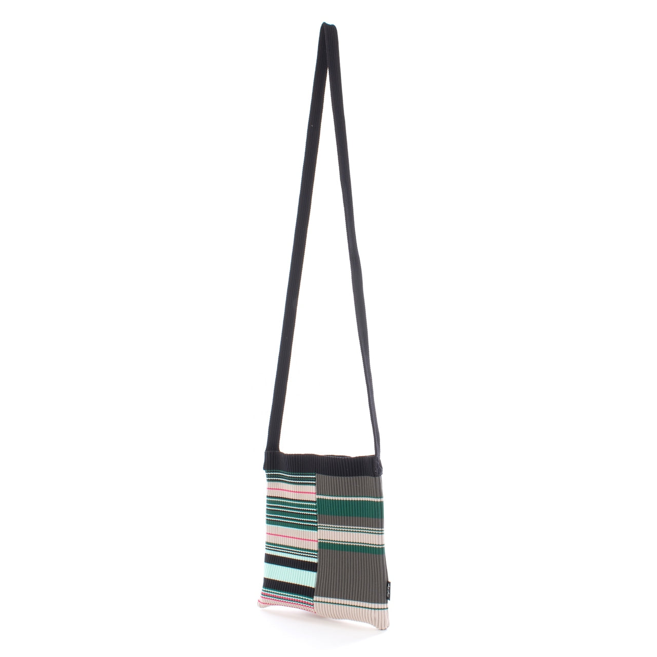 MULTI BORDER KNIT BAG(BLACK)