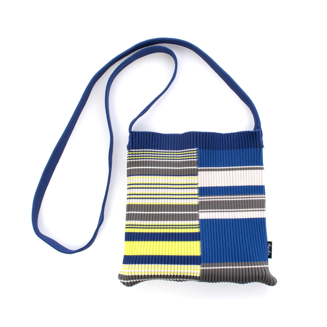 MULTI BORDER KNIT BAG(NAVY)