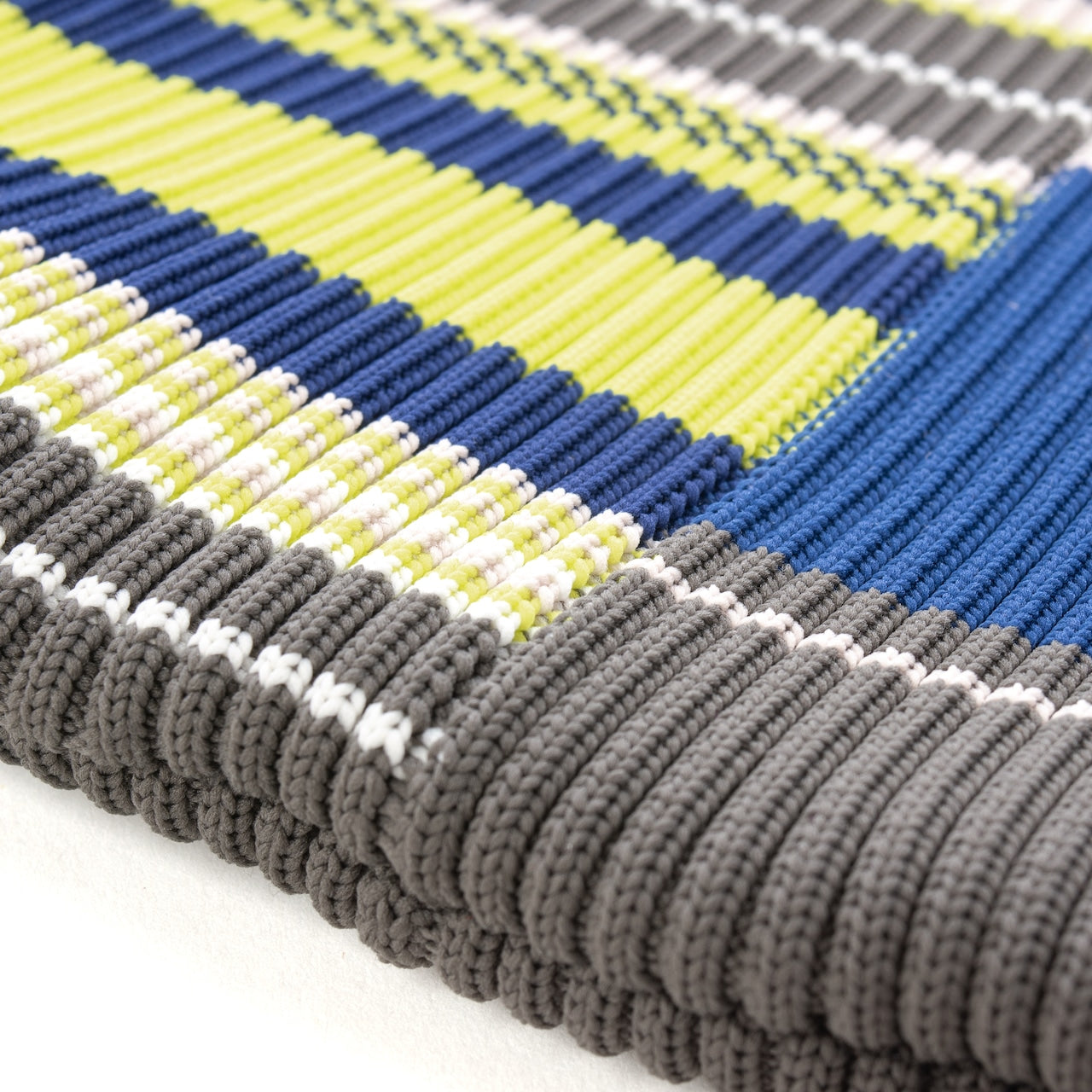 MULTI BORDER KNIT BAG(NAVY)