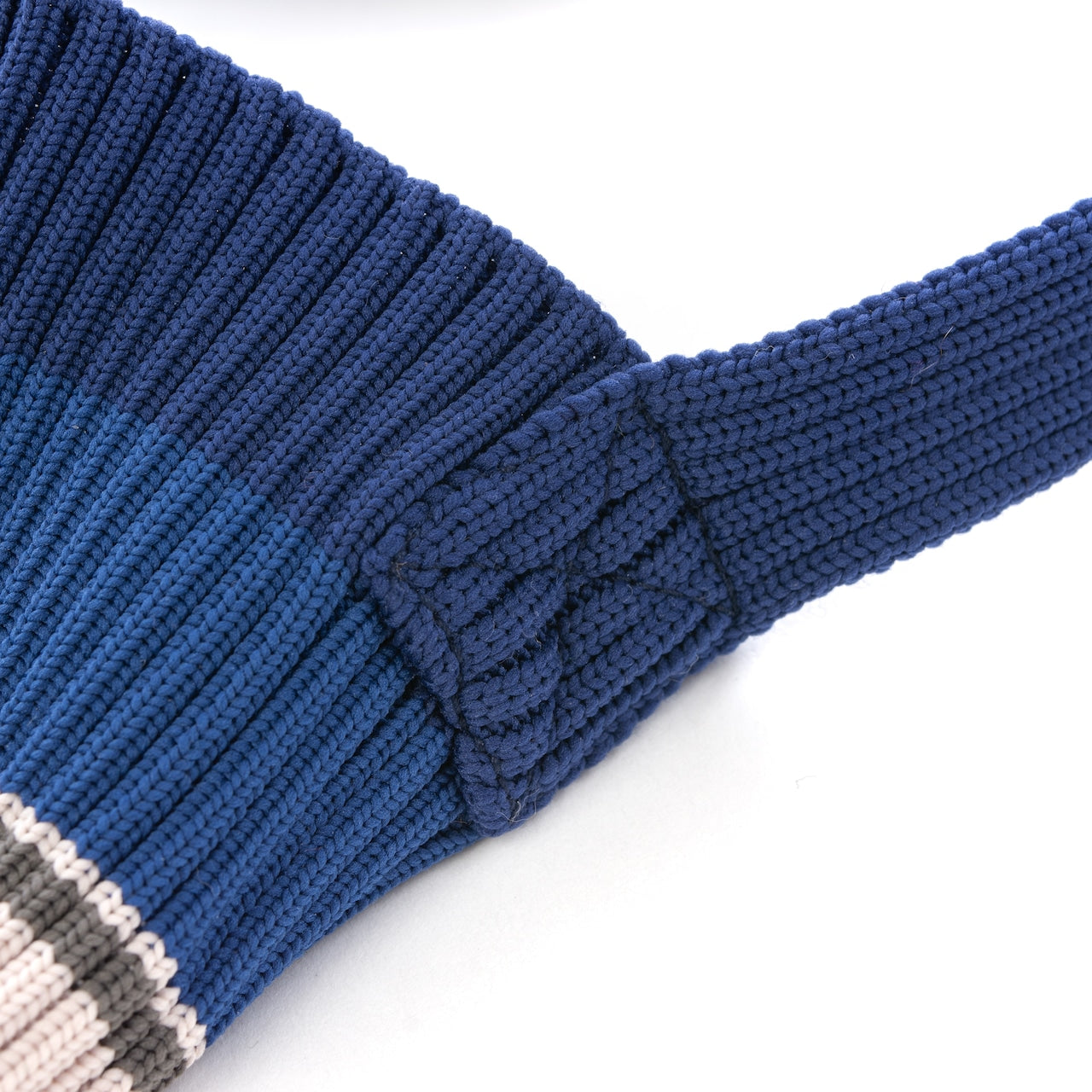 MULTI BORDER KNIT BAG(NAVY)