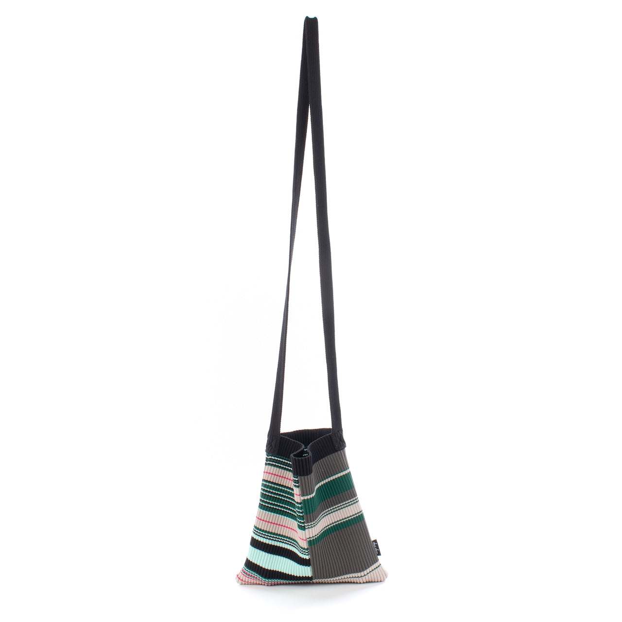 MULTI BORDER KNIT BAG（BLACK）